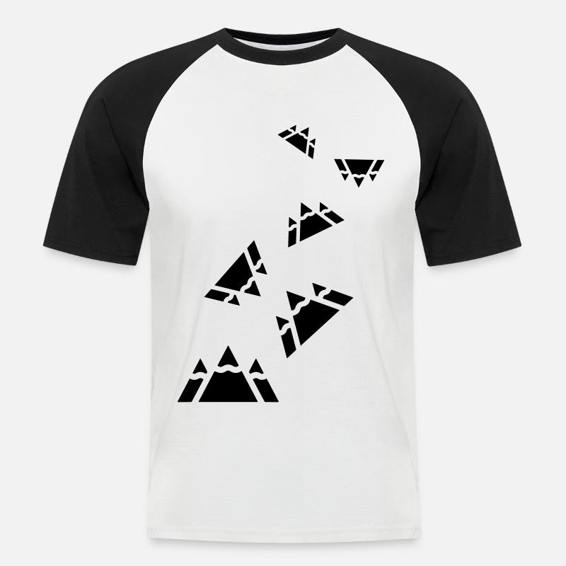 Berge - Männer Baseball-T-Shirt - Weiß/Schwarz