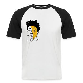 face of a woman - Men's Baseball T-Shirt - white/black - Front - Nik (191cm)