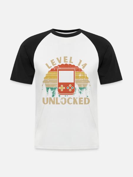 Level 14 Unlocked - Men's Baseball T-Shirt - white/black