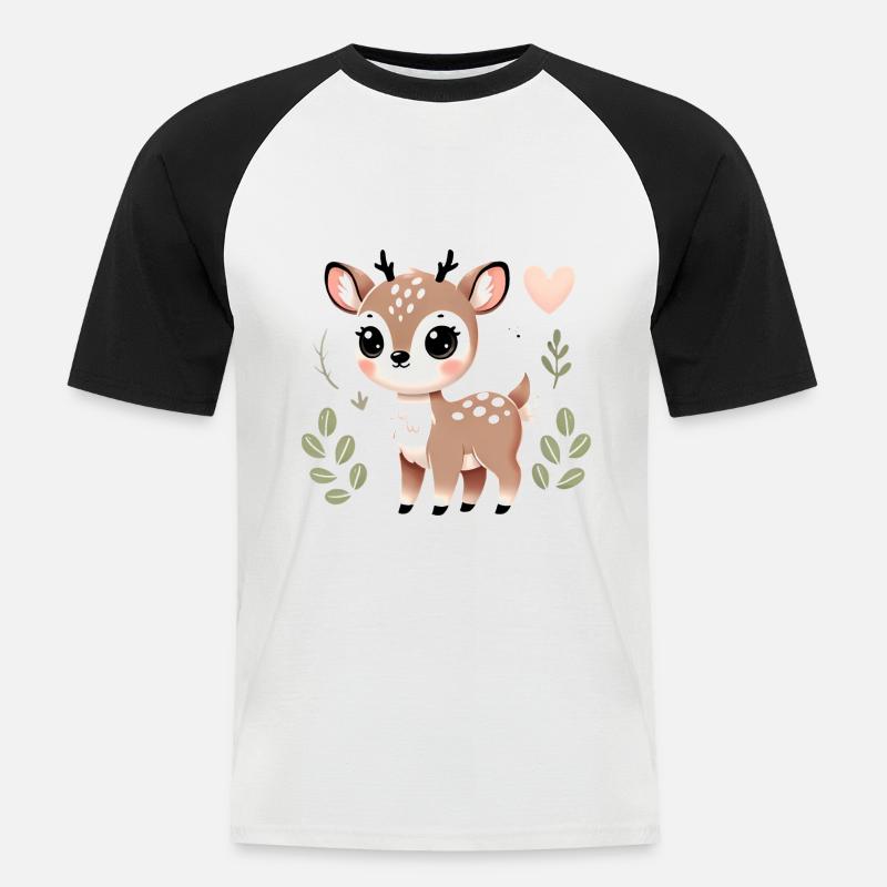 Adorable_D - Männer Baseball-T-Shirt - Weiß/Schwarz