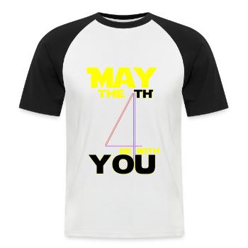 May 4 star power war movie code gift laser - Men's Baseball T-Shirt - white/black - Front - Nik (191cm)