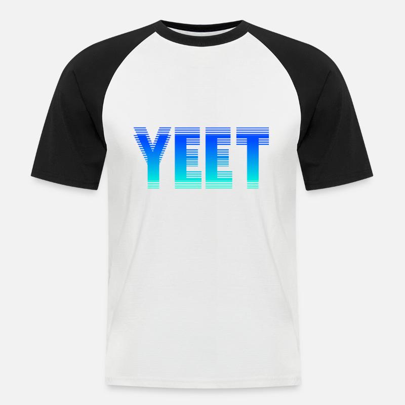 YEET - Männer Baseball-T-Shirt - Weiß/Schwarz