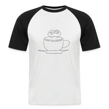 Coupe - T-shirt baseball manches courtes Homme - blanc/noir - Devant - Nik (191cm)