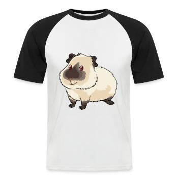 Mignon propriétaire de cochon d'Inde de l'Himalaya et - T-shirt baseball manches courtes Homme - blanc/noir - Devant - Nik (191cm)