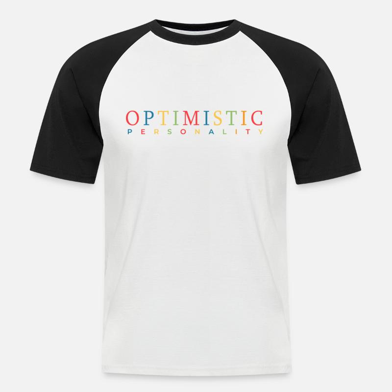Optimist - Männer Baseball-T-Shirt - Weiß/Schwarz