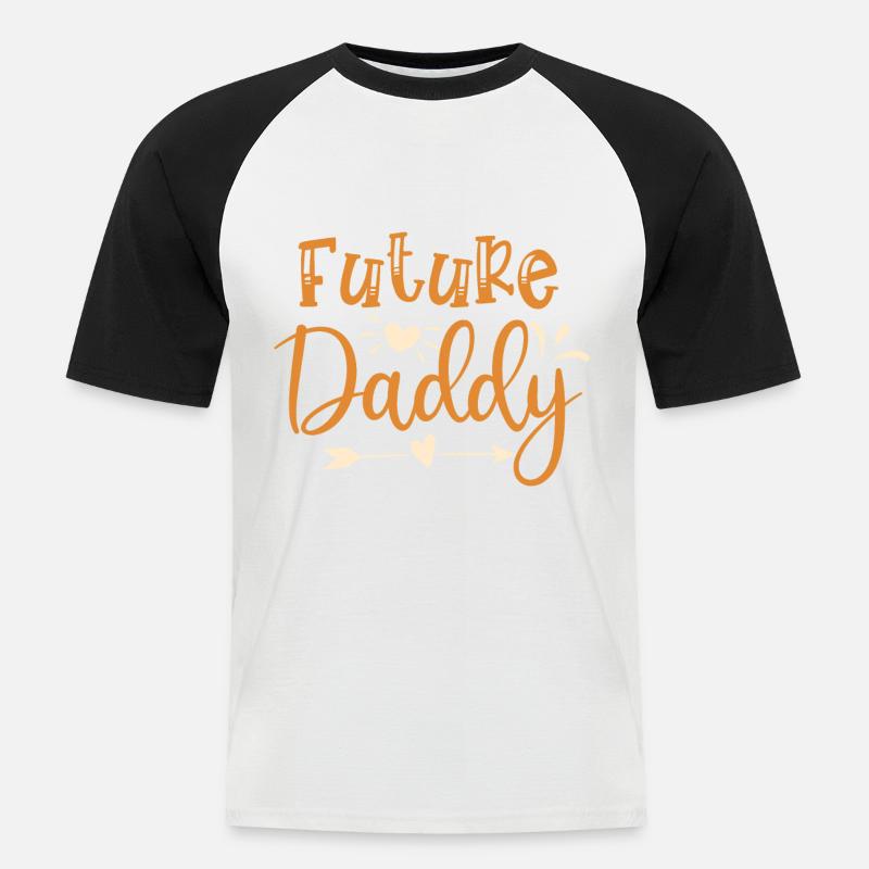 Futuro papà - Maglia da baseball a manica corta da uomo - bianco/nero