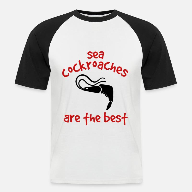 Beste Garnelen - Männer Baseball-T-Shirt - Weiß/Schwarz