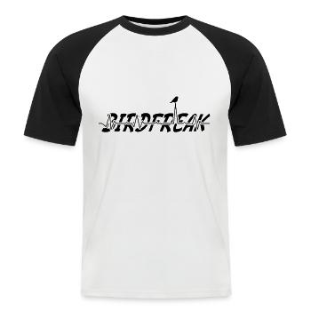 Birdfreak - Bird Nerd - Birdwatcher - Men's Baseball T-Shirt - white/black - Front - Nik (191cm)
