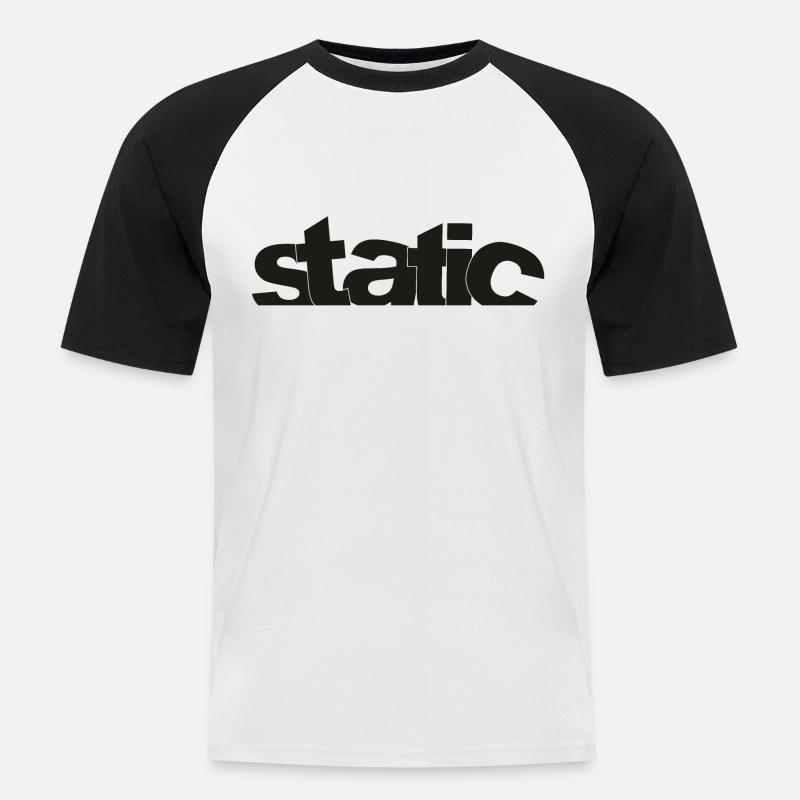 Static - Männer Baseball-T-Shirt - Weiß/Schwarz