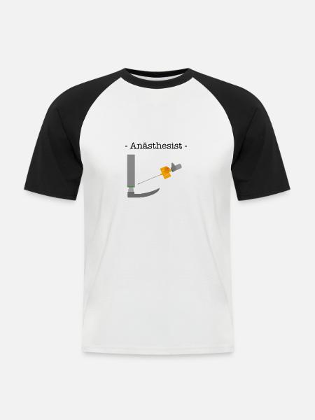 Anästhesist Laryngoskop Zugang - Männer Baseball-T-Shirt - Weiß/Schwarz