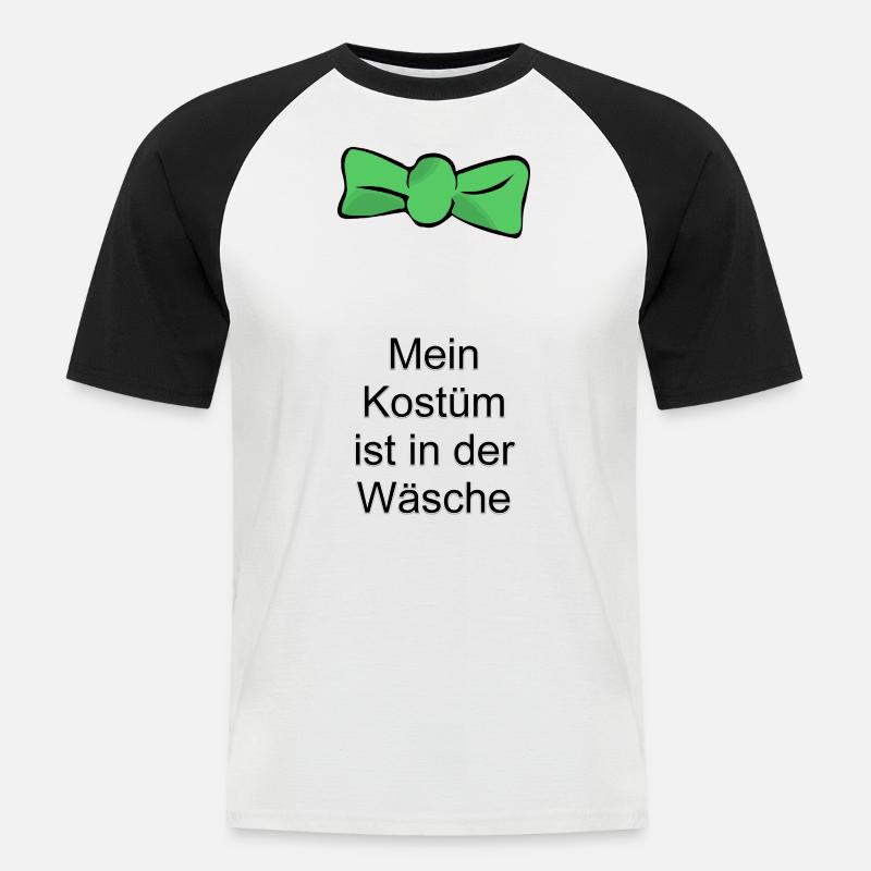 Fasching Fliege - Männer Baseball-T-Shirt - Weiß/Schwarz