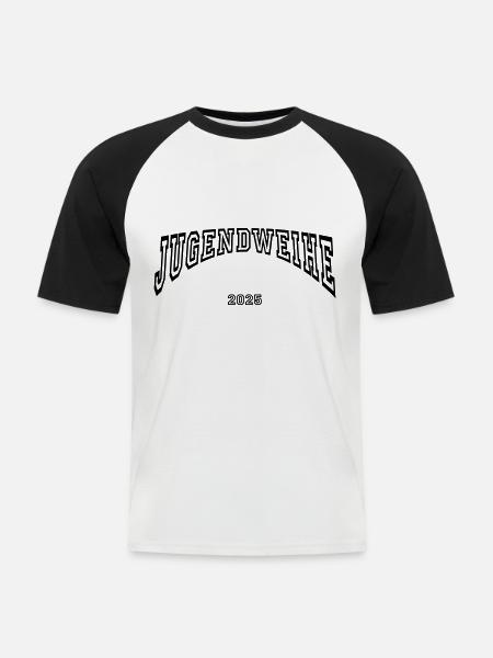 Jugendweihe 2025 - Männer Baseball-T-Shirt - Weiß/Schwarz