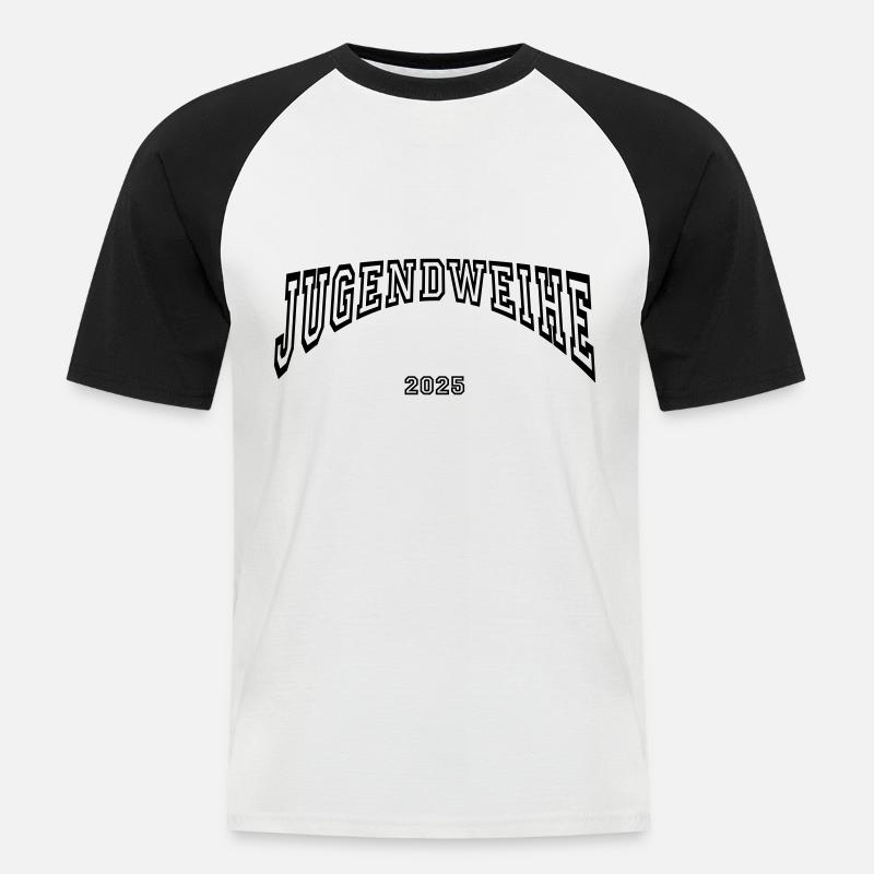 Jugendweihe 2025 - Männer Baseball-T-Shirt - Weiß/Schwarz