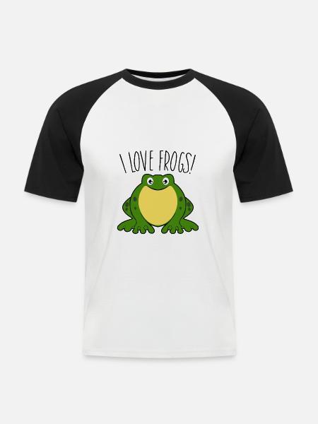 I love Frogs - Men's Baseball T-Shirt - white/black