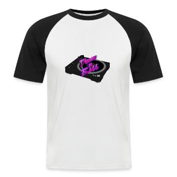 Drum’n’bass vinyle D’n’B DNB Jungle Music rave - T-shirt baseball manches courtes Homme - blanc/noir - Devant - Nik (191cm)