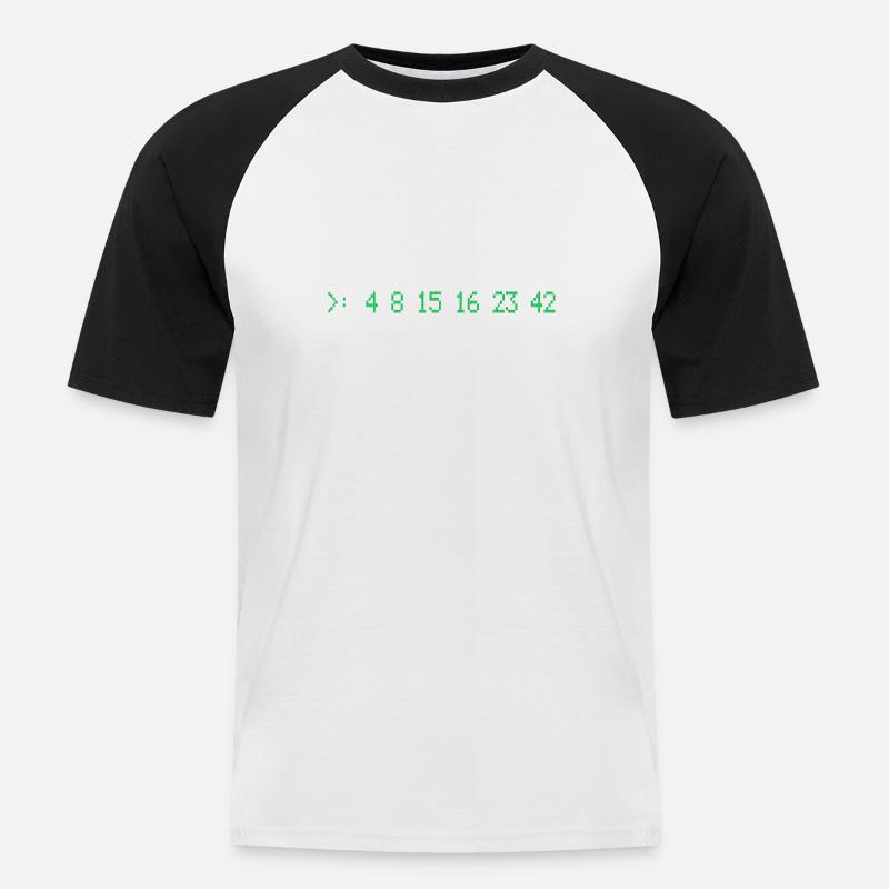 Lost Numbers - Männer Baseball-T-Shirt - Weiß/Schwarz