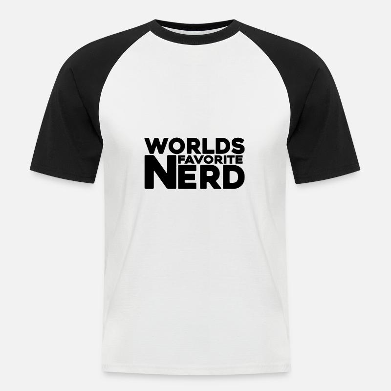 nerd coder iq server - Männer Baseball-T-Shirt - Weiß/Schwarz