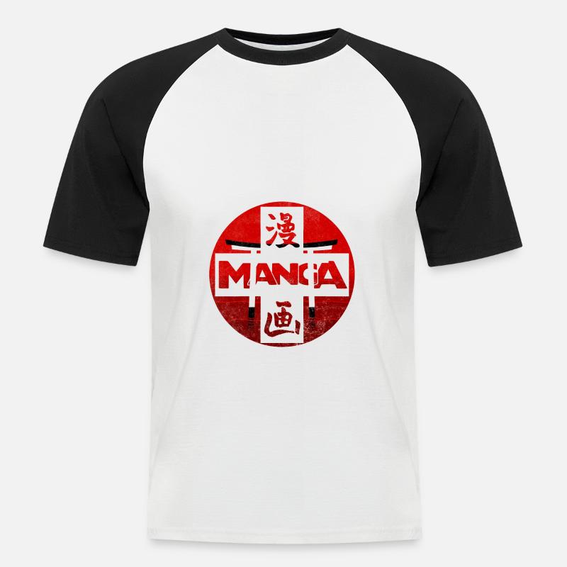 Manga - Men's Baseball T-Shirt - white/black