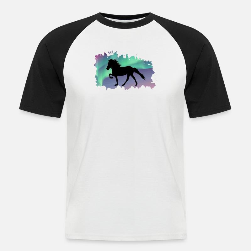 Firefly_Ich_moechte_ein_Vektor_mit_einem_toelte - Männer Baseball-T-Shirt - Weiß/Schwarz