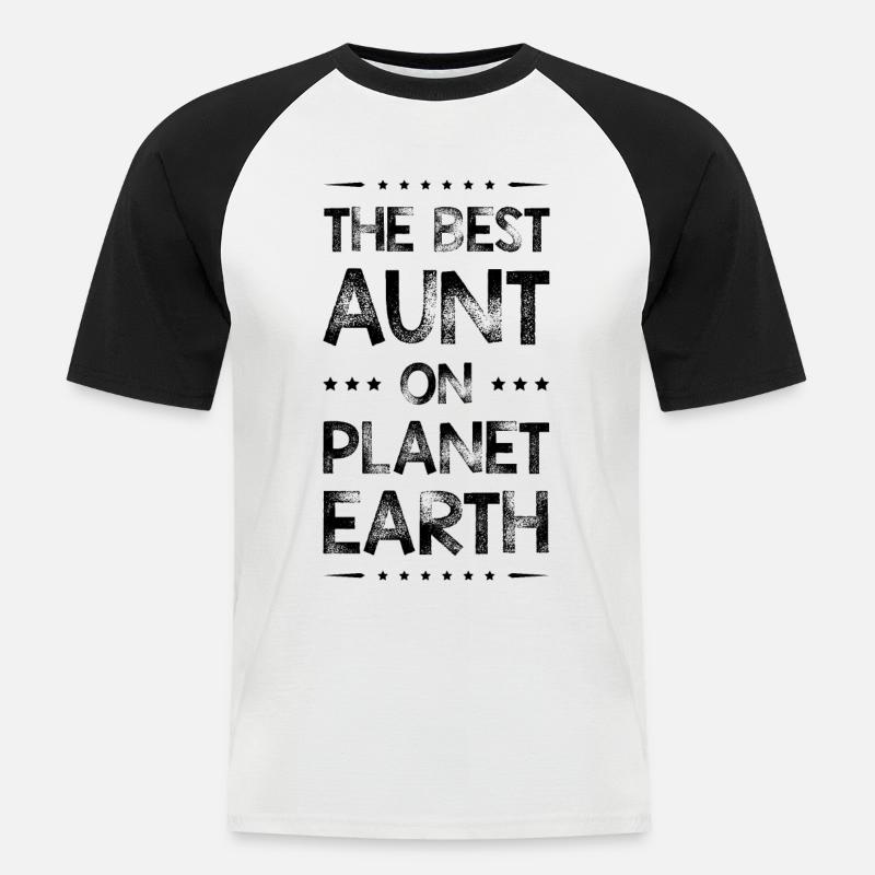 Beste Tante Spruch - Männer Baseball-T-Shirt - Weiß/Schwarz