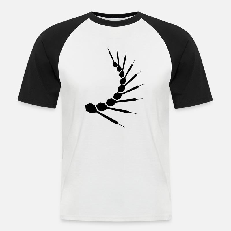 Dart Pattern - Men's Baseball T-Shirt - white/black