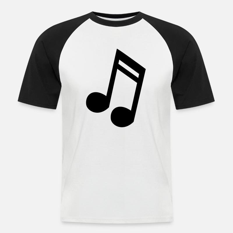 Note 16tel Musik Töne Geschenkidee - Männer Baseball-T-Shirt - Weiß/Schwarz