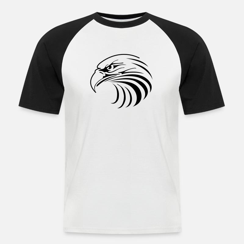 Adler/Eagle - Männer Baseball-T-Shirt - Weiß/Schwarz