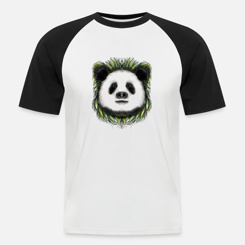 Ping Panda von Jon Ball - Männer Baseball-T-Shirt - Weiß/Schwarz