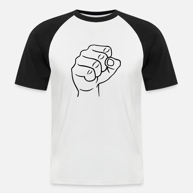 faust1 - Männer Baseball-T-Shirt - Weiß/Schwarz