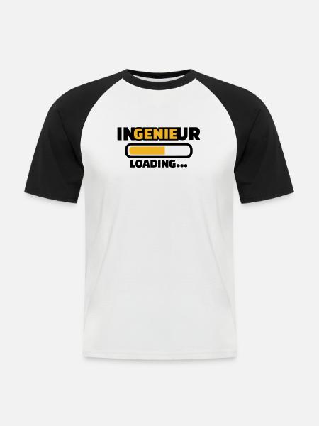 Ingenieur - Männer Baseball-T-Shirt - Weiß/Schwarz