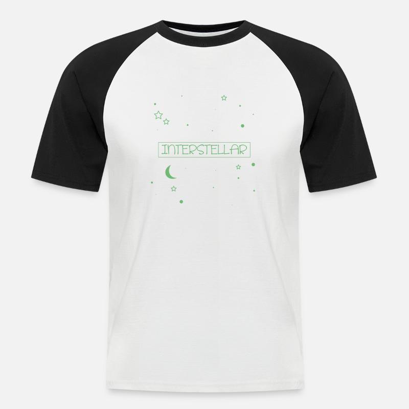 Interstellar - Männer Baseball-T-Shirt - Weiß/Schwarz