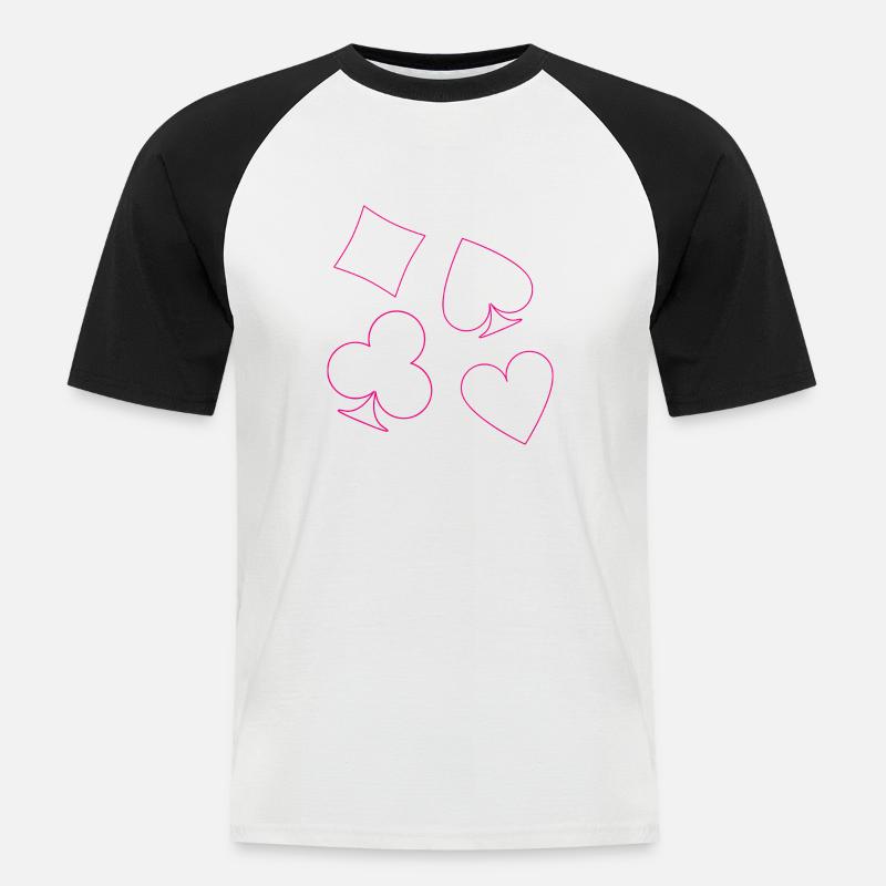 boardgame chess backgammon game night - Männer Baseball-T-Shirt - Weiß/Schwarz