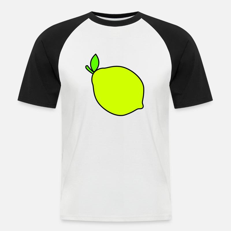 zitrone - Männer Baseball-T-Shirt - Weiß/Schwarz
