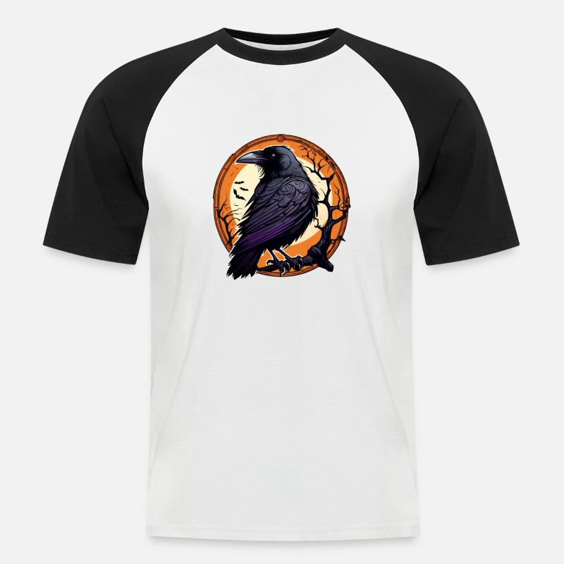 Halloween oder Hard Rock - Raven - Männer Baseball-T-Shirt - Weiß/Schwarz