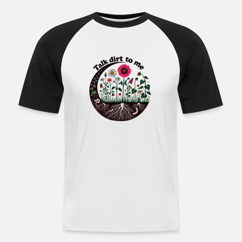 Sprich Dreck mit mir - Männer Baseball-T-Shirt - Weiß/Schwarz