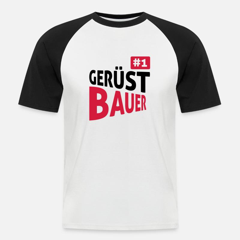 Gerüstbauer - Männer Baseball-T-Shirt - Weiß/Schwarz