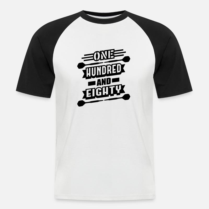 One Hundred and Eighty (Darts) - Men's Baseball T-Shirt - white/black