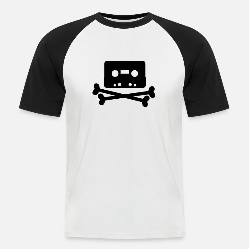 Piratbyrån - Männer Baseball-T-Shirt - Weiß/Schwarz