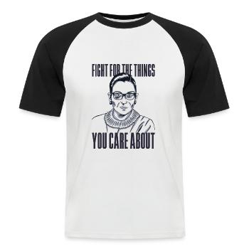 Zitat Ruth Bader Ginsburg Geschenkidee - Männer Baseball-T-Shirt - Weiß/Schwarz - Vorne - Nik (191cm)