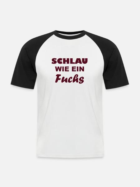 Schlau wie - ein Fuchs - Männer Baseball-T-Shirt - Weiß/Schwarz