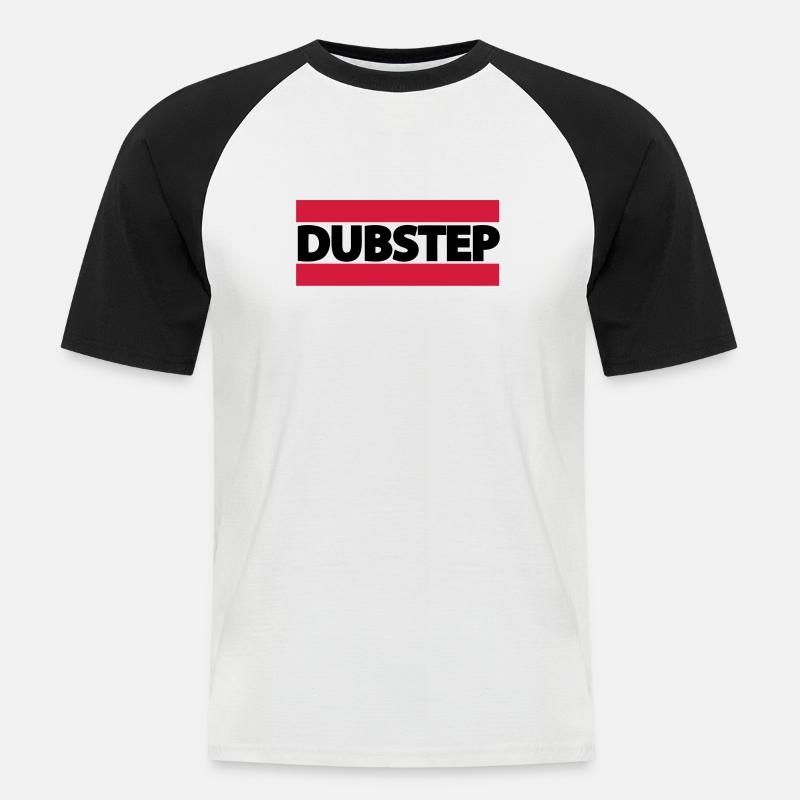 DUBSTEP LOGO - Männer Baseball-T-Shirt - Weiß/Schwarz
