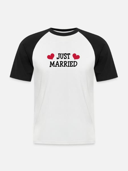 Just Married - Wedding - Men's Baseball T-Shirt - white/black