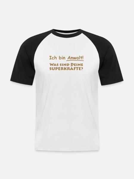 ich bin anwalt - Männer Baseball-T-Shirt - Weiß/Schwarz