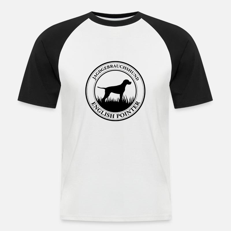 English Pointer Jagdgebrauchshund Hunde Wilsigns - Männer Baseball-T-Shirt - Weiß/Schwarz