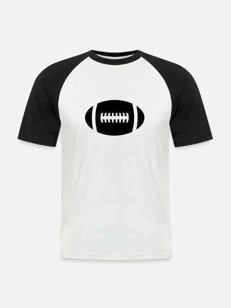 rugby ball - Men's Baseball T-Shirt - white/black