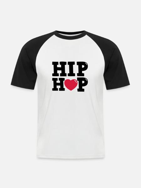 hiphop - Men's Baseball T-Shirt - white/black