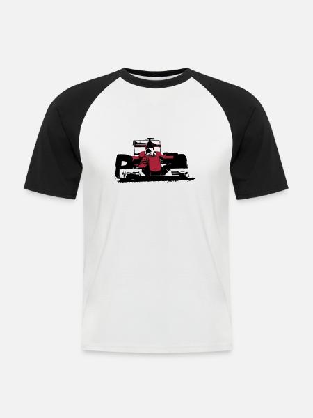 Formula One Racecar - Men's Baseball T-Shirt - white/black