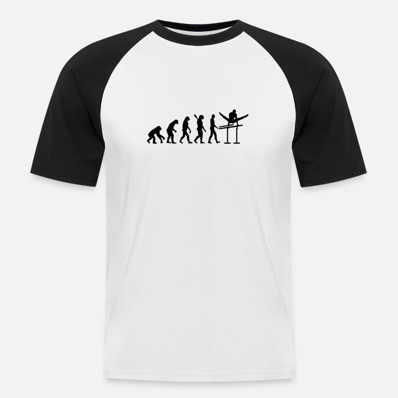 Évolution Gymnastique - T-shirt baseball manches courtes Homme - blanc/noir