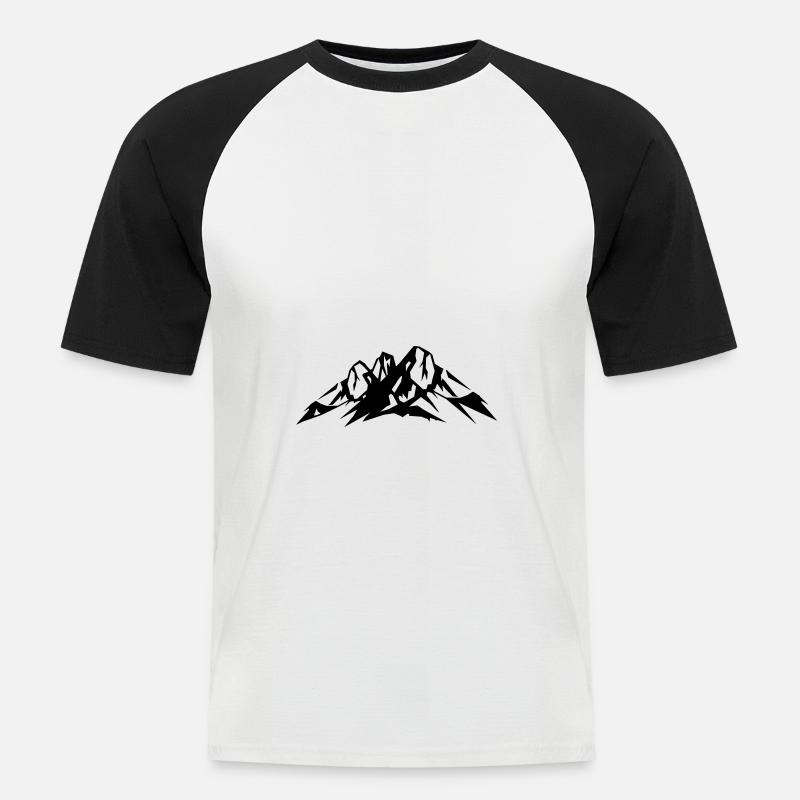 Berge Icon - Männer Baseball-T-Shirt - Weiß/Schwarz