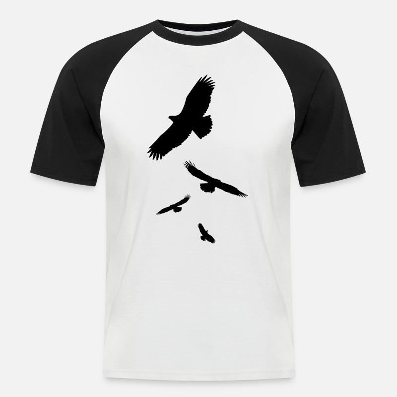 Krähen - Männer Baseball-T-Shirt - Weiß/Schwarz